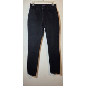 NYDJ Jeans size 4 Women Legging Lift Tuck Black Dark wash Mid Rise Denim
